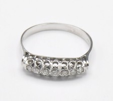 Weißgold Halb Memory Eternity Ring 7x Diamant 750 Gold