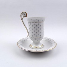 AK Kaiser Schokoladentasse Linderhof mit UT Porzellan weiß Gold Design Nossek