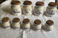 Schramberg Polka 9 Vorratsdosen Kaffee, Tee, Kakao, Allerlei , Gewürze Blau