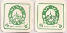 Brauhaus Nittenau - alter Bierdeckel "Nittenauer Bier" R/V (grün)