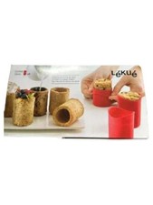 LéKUé Silikon Backform Cookie Becher Zylindrisch Rot 4er Set