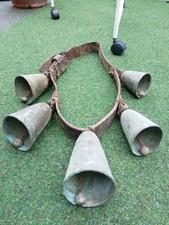 XXXL ur altes Antikes Bronze Pferde Geläut Kutsche Schlitten gestempelt Paris