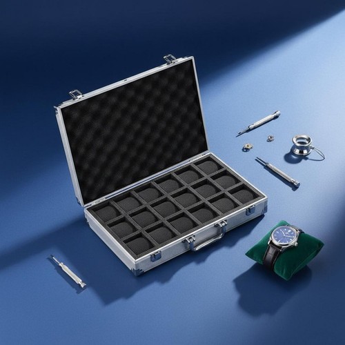 Aluminium uhren aktentasche - aluminium,