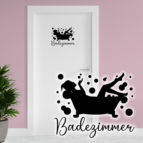 Aufkleber badezimmer 25x20cm - aufkleber,