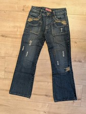 neue Mädchen Hose Jeans mit Glitzersteinchen und Schlag  Gr. 158