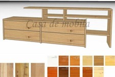 Massivholz TV-Lowboard 220x71x46cm Kommode Fernseh-board Phono-schrank Regal
