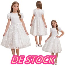 Vintage Lang Kinder Blumenmädchenkleider Hochzeit Mädchen Kurzarm Festlichkleid