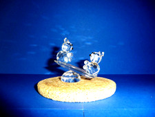 Miniatur Figuren Glasfiguren Bären auf Wippe 6 x 5x 2 cm