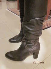 Braune Leder-Stiefel Hobo Retro Größe 39 Vintage