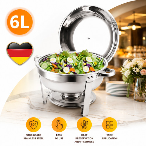 Edelstahl chafing dish - edelstahl, rund