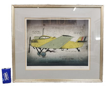 ALOIS JANAK Farbradierung Flugzeug 34x45 cm handsigniert 1983 36/100 Radierung