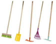 Gartengeräte für Kinder, Besen Schaufel Spaten Rechen Doppelhacke mit 76cm Stiel