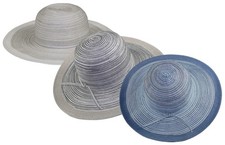 großer Damenhut gestreift in 3 Farben  Hut Hüte