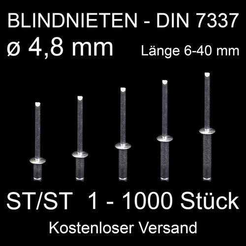 Blindnieten 4 8mm - blindnieten, 4,8mm