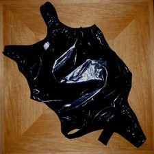 Lackbody Schwarz Gr L kein Leder Latex Stringbody Dessous Ouvert Transparent Neu