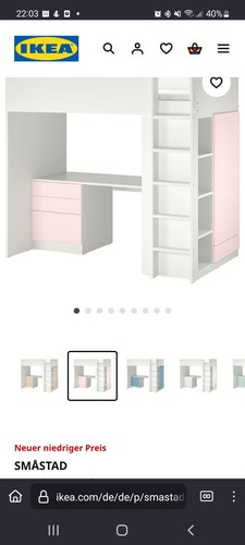 Ikea hochbett smastad rosa - hochbett,