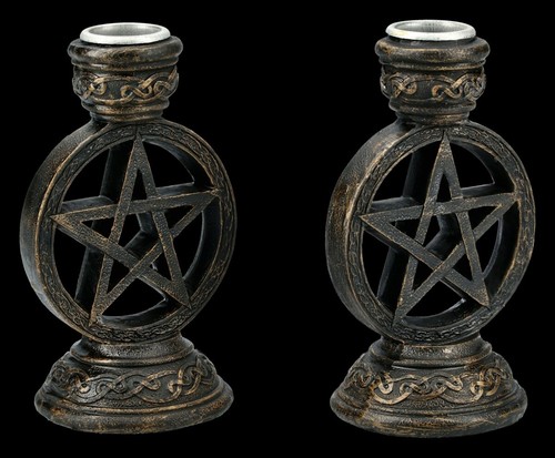 Pentagramm kerzenhalter 2er - pentagramm,