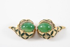 Q44A05- Joseph Mazer Vintage Ohrclips mit Email & Schmucksteinen