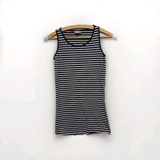 Yigga Mädchen Minikleid 158/164 Longtop Gestreift Schwarz Weiß Träger Baumw - F7