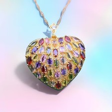 XXL Herz Kette Anhänger gold