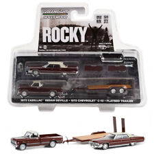 Cadillac Sedan Deville + Chevrolet C-10 + Trailer Rocky 1:64 GreenLight 31130