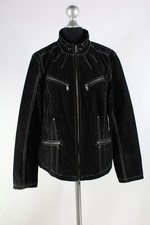 Heine schwarze Leder-Jacke Gr.42/M echtes Leder Top Zustand