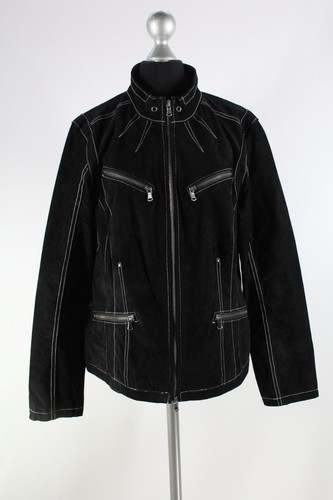 Heine schwarze leder jacke - heine, leder-jacke