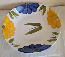 Maxam Italy La Primula handbemalt Gänseblümchen Blumen gelb blau Salat Pasta Schale