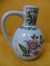 Keramik Krug Vase  Tonkrug bemalt Blumen Blumenvase Höhe ca 20cm