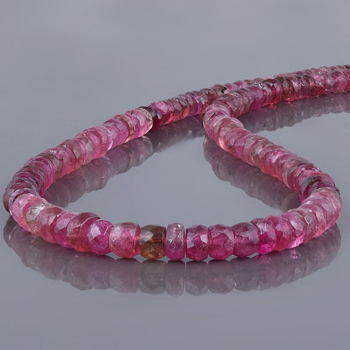 Halskette pink turmalin perlen - halskette,