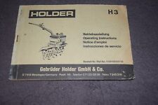 Betriebsanleitung Bedienungsanleitung Handbuch HOLDER Motorhacke H3 1977