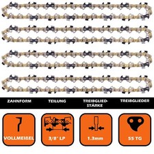 4 Sägeketten 3/8 55TG 1,3mm 40cm kompatibel mit Stihl E10 E14 E140 E160 E180