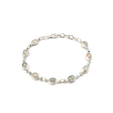22cm Armband 925 Silber Opal 4.5ct mehrfarbig Damen Schmuck modern Tennisarmband