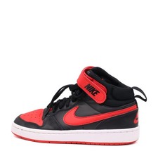 Nike Damen Court Borough Mid Schuhe Schwarz/Rot Leder Schaft Sneaker EU 38