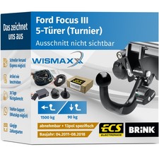AHK für Ford Focus III Turnier 11-18 abnehmbar BRINK +13pol E-Satz ECS