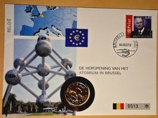 2 Euro Numisbrief, Belgien 2006, Gedenkmünze, Atomium Brüssel, limitiert, selten