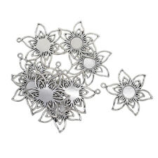 10x Filigran Blume Rohling Cabochon Einfassung Fassungen Zum Selbermachen Schmuck Anhänger Basis