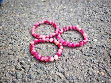 Handgefertigtes Wassermelonen - Turmalin - Armband - Edelstein 8mm 18.5 cm