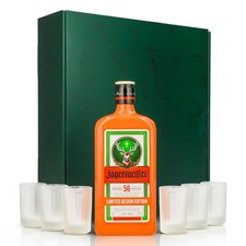 Jägermeister Geschenkset 0,7l Flasche Culture Orange 35,0 % Vol. + Shotgläser We