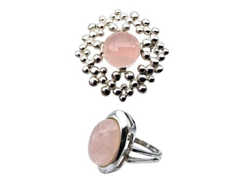 Vintage brosche und ring - ring, aus