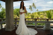 Brautkleid Hochzeitskleid Meerjungfrau Mermaid 36 ivory neuwertig Spitze 