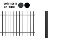 Alberts Schmuckzaun Chaussee Komplettset Vorgartenzaun Alu Zaun einbetonieren 2m