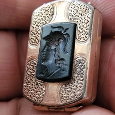 Onyxmedaillon Medaillon mit Onyx Biedermeier antik Anhänger