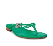 Ralph Lauren Damen Emalia Nappa Leder Sandalen Zehentrenner Flip-Flop Gr 40 grün