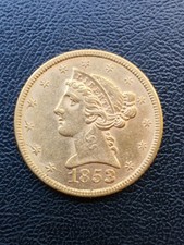 USA 5 Dollar 1853 Goldmünze Original 8,36 Gramm