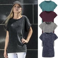 Damen Batik T-Shirt Modisch Übergröße Verwaschen XS S M L XL XXL 3XL 4XL 5XL