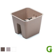 Rattan Balcony 28 cm Flower Bridge Geländer-Blumenkasten cappuccino