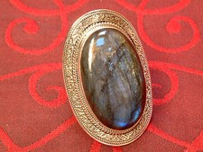 Extravaganter Labradorit Ring - 51 x 33 mm - Sterling Silber - 925 - Imposant !