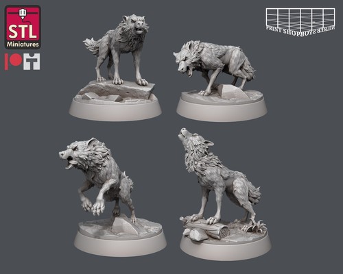 Wildes wolf rudel - rudel, set