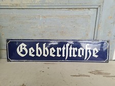 A3430 Emailschild | Straßenschild | Gebbertstraße Erlangen | Emaille um 1900
